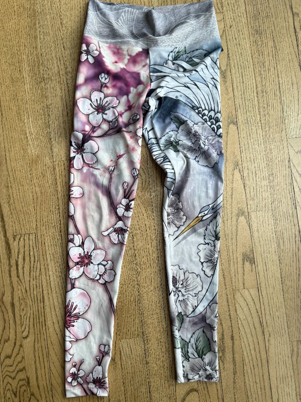 Eagle Rock Werkshop Cherry Blossom Crane Mashup Leggings Athleisure